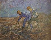 Vincent Van Gogh Two Peasants Digging (nn04) painting